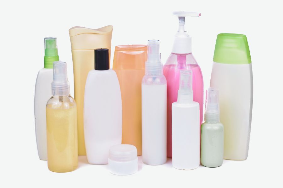 a variety of plastic bottles