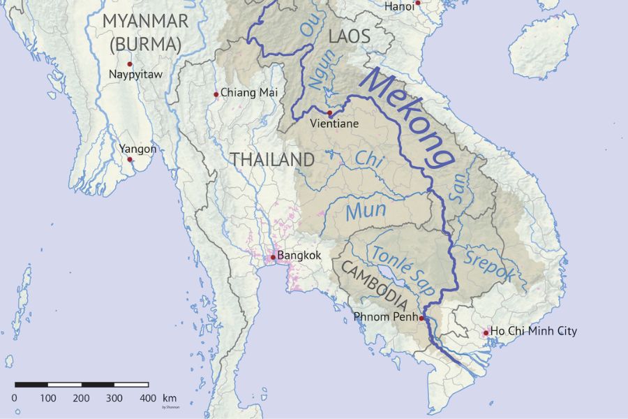 map of the Mekong river